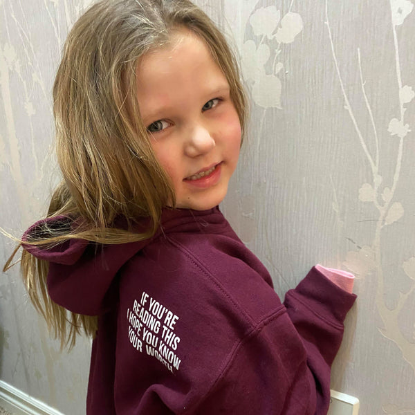 "If you're reading this I hope you know your worth" Kids Hoodie